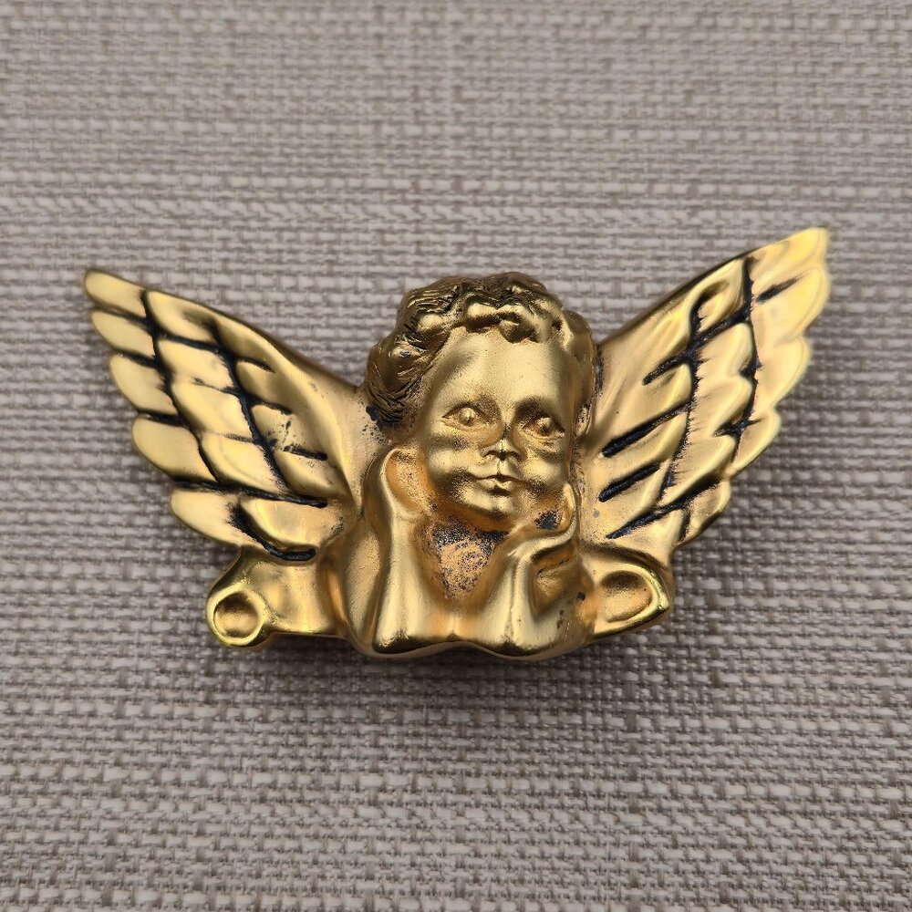 D'lor 90's Handmade Victorian Cherub Belt Buckle B1077